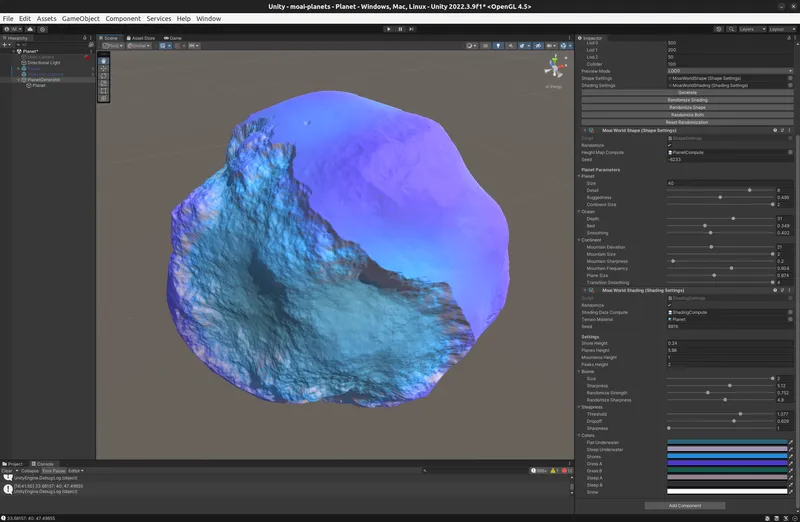 Inspired from my Moai drawings, with smooth mountains and purple tones.